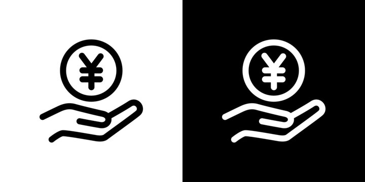 手に乗った円・受け取りのアイコン