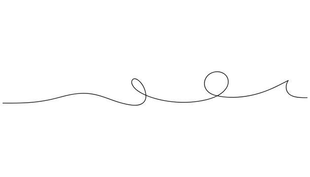 Black continuous line drawing of a roller coaster track with loops and a wave shape line art