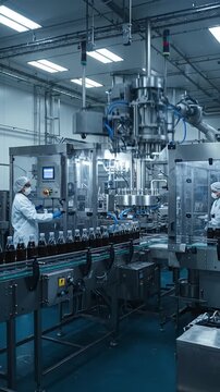Modern Pharmaceutical Factory Production Line With Automated Machinery
