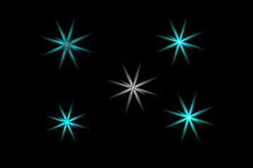 Sparkling Starbursts on Black