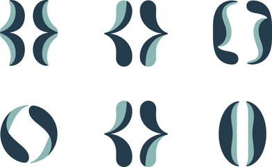 Elegant minimalist shapes in cool blues create modern abstract design