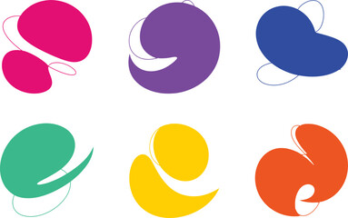 Vibrant abstract shapes create a dynamic modern design element perfect for branding