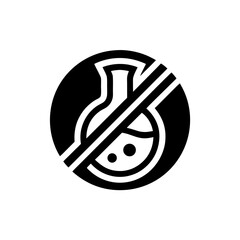 Chemical free symbol in black and white on transparent background silhouette