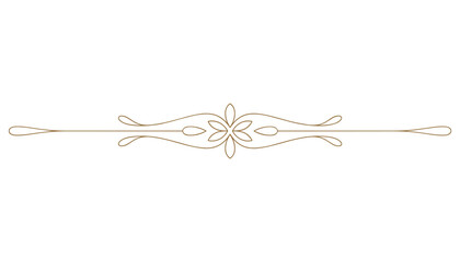 Ornate golden floral divider with swirling tendrils and teardrop shapes vector