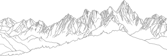 line art illustration of mountain