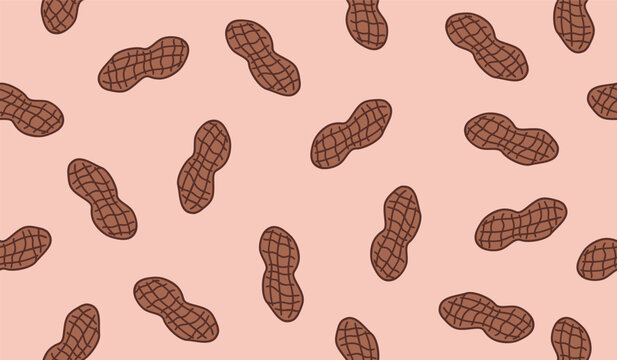 Cute peanut pattern background vector design