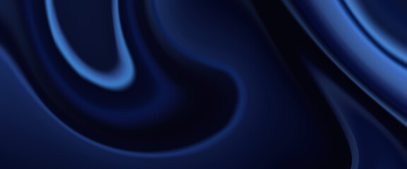 Deep blue abstract vector background with smooth flowing curves and glowing highlights, creating a modern, elegant, and futuristic visual effect.