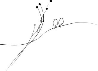 line art of bird in black and white design