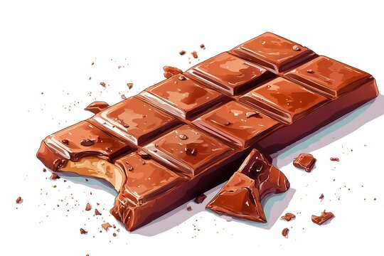 Pixel Art Chocolate Bar with Bite and Crumbs