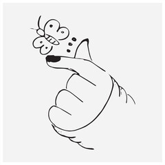 hand holding a thumb up