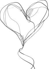 simple line art of love in black and white