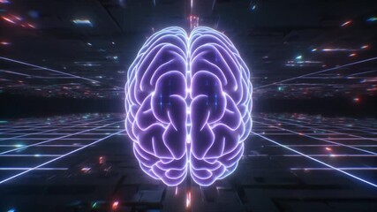 Abstract Neural Interface with Glowing Grids and Pulsing Nodes in Futuristic AI Style - Powered by Adobe