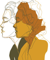 line art of woman face