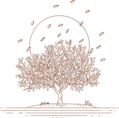 simple line art of tree
