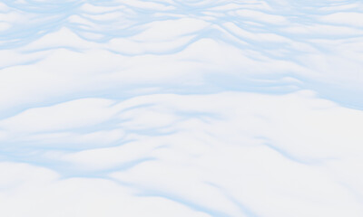 Fototapeta premium Snowy mountain landscape. White and blue snow background