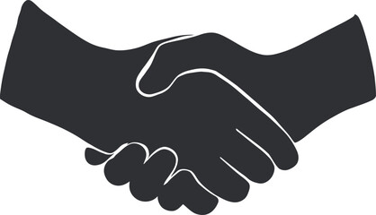 black and white handshaking illustration