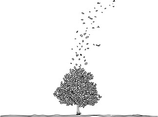 simple line art of tree