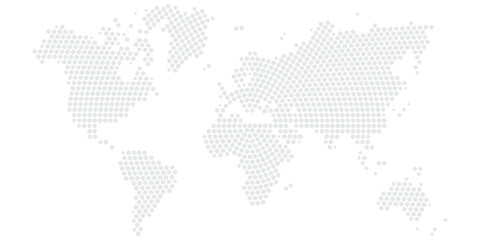 Dotted world map. Flat design, vector illustration.