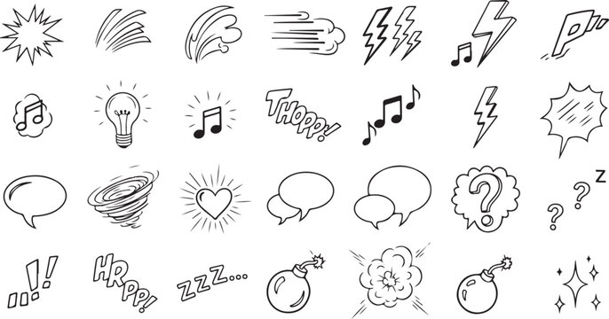 set of hand drawn vector elements