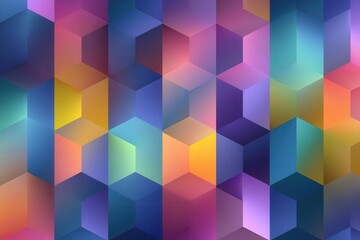 Geometric 3D Cube Pattern with Vibrant Color Gradient