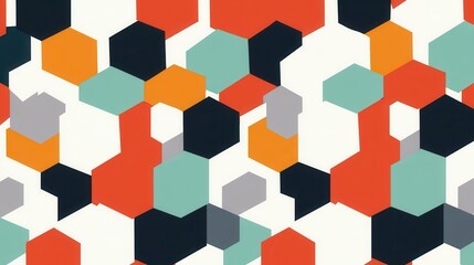 Geometric Hexagon Pattern in Vibrant Colors for Design