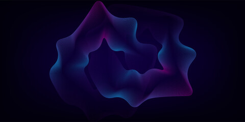 A circular design of sound waves radiates in vibrant neon colors, creating a mesmerizing visual effect against a dark backdrop.