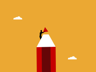 Creative thinking skills, businessman opens pencil