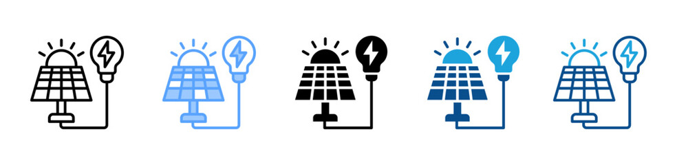 Solar Panel icon sheet multiple style collection
