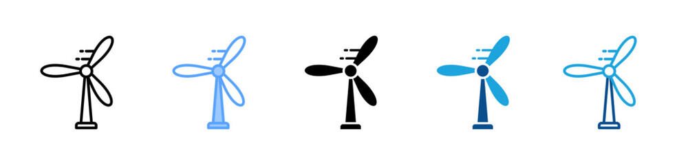 Wind Turbine icon sheet multiple style collection