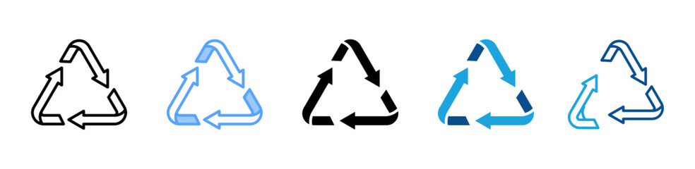 Recycle Symbol icon sheet multiple style collection