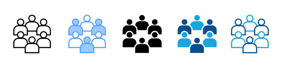 People Network icon sheet multiple style collection