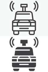 Street view car camera vector icon set in line and solid different style