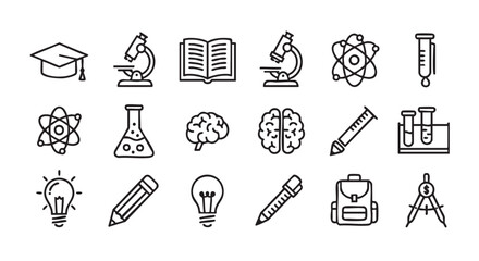 Education and Science Icons Vector Seamless Pattern Knowledge and Learning