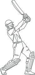 A cricket batsman doing a helicopter shot vector.