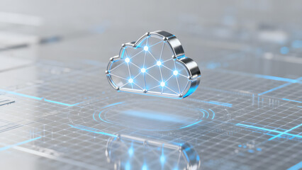 Stunning cloud computing network concept with modern technology, ideal for digital transformation and innovation strategies, showcasing data storage solutions