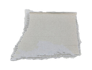 Brown corrugated kraft paper torn into pieces in transparent background png