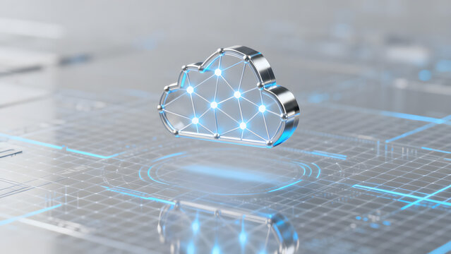 Stunning cloud computing network concept with modern technology, ideal for digital transformation and innovation strategies, showcasing data storage solutions