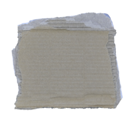 Brown corrugated kraft paper torn into pieces in transparent background png