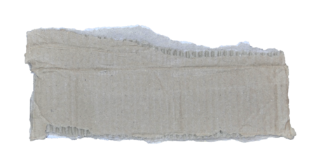 Brown corrugated kraft paper torn into pieces in transparent background png