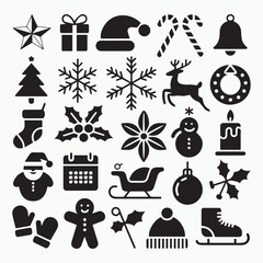 Flat Christmas silhouettes collection