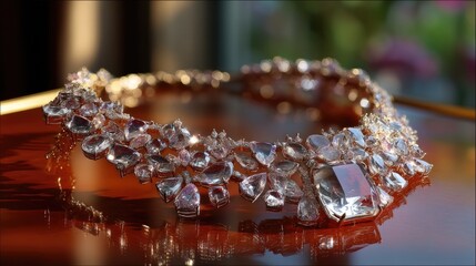 Elegant and Sparkling Jewelry Necklace with Large Gemstones and Intricate Design for Fashion Accessories and Luxury Style