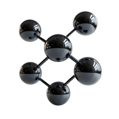 Black Glossy Molecular Structure Model