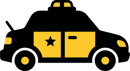 Stylized police car with star and rooftop lights Vector © Shapna Saha