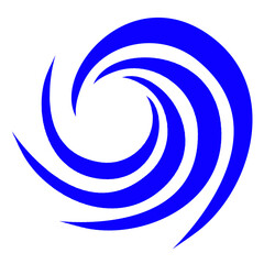 Blue Spiral Swirl Icon PNG, isolated on transparent background. A dynamic and modern design representing motion, energy, and transformation, ideal for creative, abstract, and digital projects.