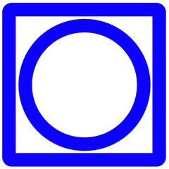 Blue Square and Circle Symbol Icon PNG, Isolated on Transparent Background