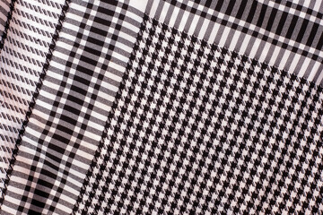 Checkered cloth with black and white patterns