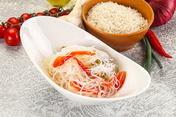 Asian glass rice noodle with vegetables