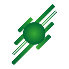 Green Abstract Tech Sphere with Dynamic Motion Lines. Futuristic Green Energy Orb Vector Design. Digital Motion Sphere in Green Gradient. Modern Green Abstract Logo Element.