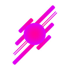 Vibrant Pink Abstract Tech Sphere with Motion Lines. Neon Pink–Purple Energy Orb Design. Futuristic Magenta Motion Sphere Vector. Modern Digital Abstract Shape in Pink Gradient.