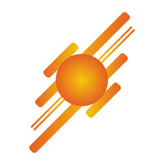 Abstract Orange Sun Burst Logo Vector.